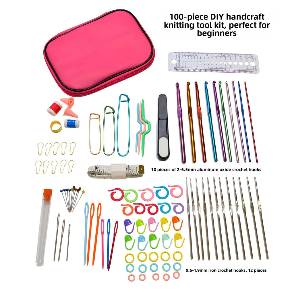 Aluminum Oxide Ergonomic Crochet Hook Kit with Portable Storage Case DIY Knitting Tools Set