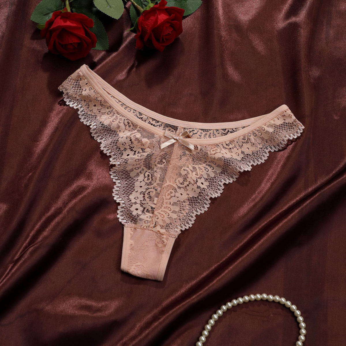 Lace Jacquard Womens Thong Underwear