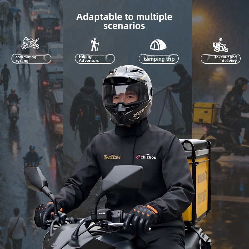 Special raincoat for delivery riders, rainproof and detachable design teemdrop