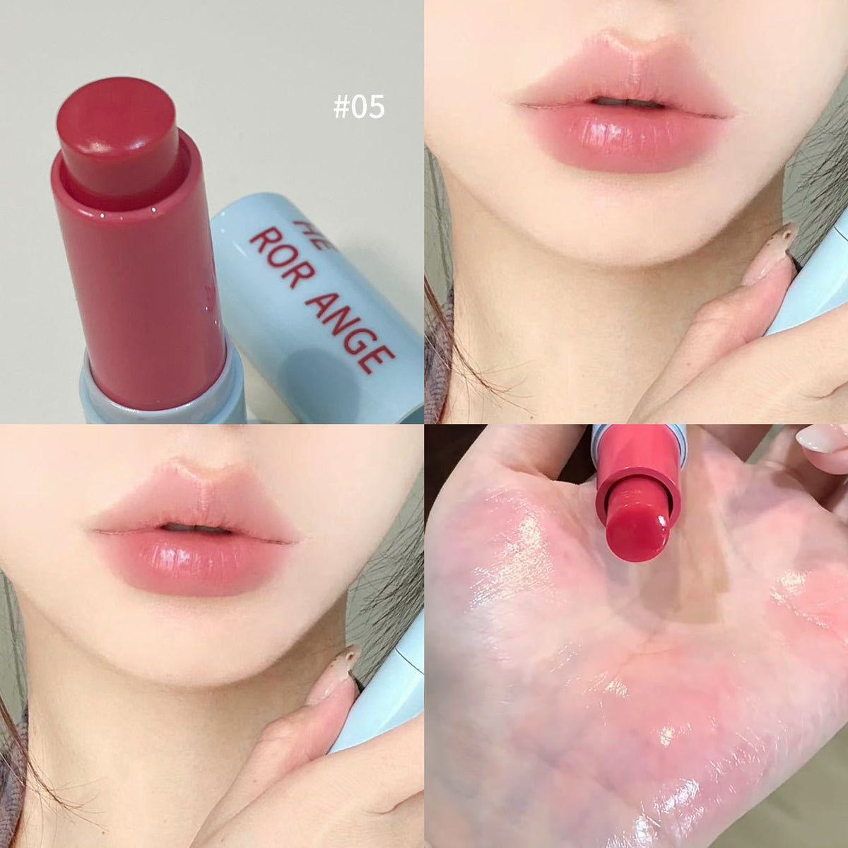 Clear and transparent water-sensitive stick high-gloss bright and tender blush lipstick teemdrop