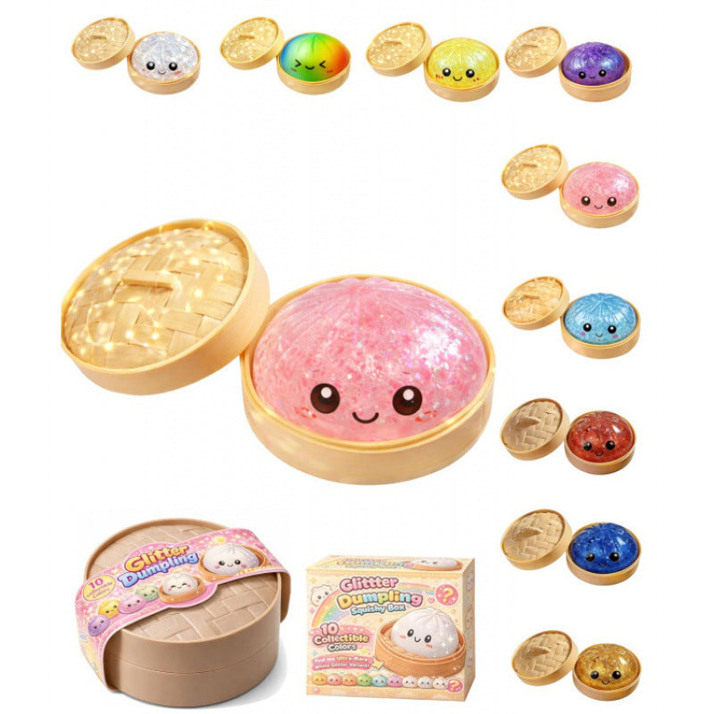 Shiny dumpling-shaped soft toy