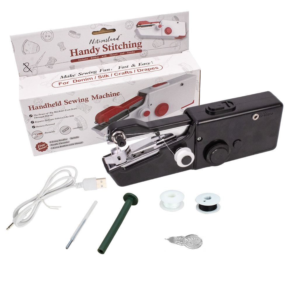 D&D Handheld Electric Household Sewing Machine USB Plug-In Sewing Machine Small Portable Mini Sewing Machine teemdrop