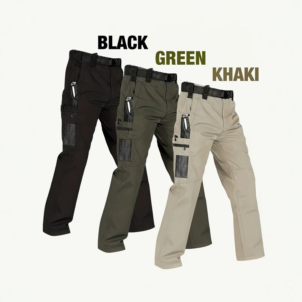 Men's Quick-Dry Tactical Cargo Pants Multi-Pocket Summer Casual Trousers 100% Polyester teemdrop