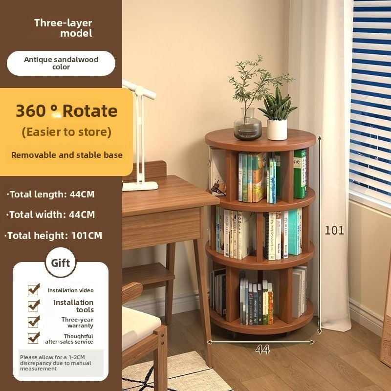 360-Degree Rotating Multi-Tier Bookshelf