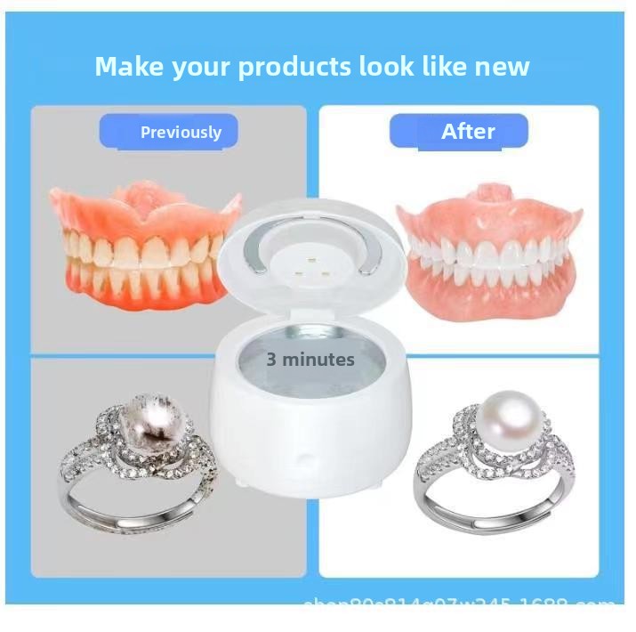 Ultrasonic Jewelry and Denture Cleaner with UV Sterilization