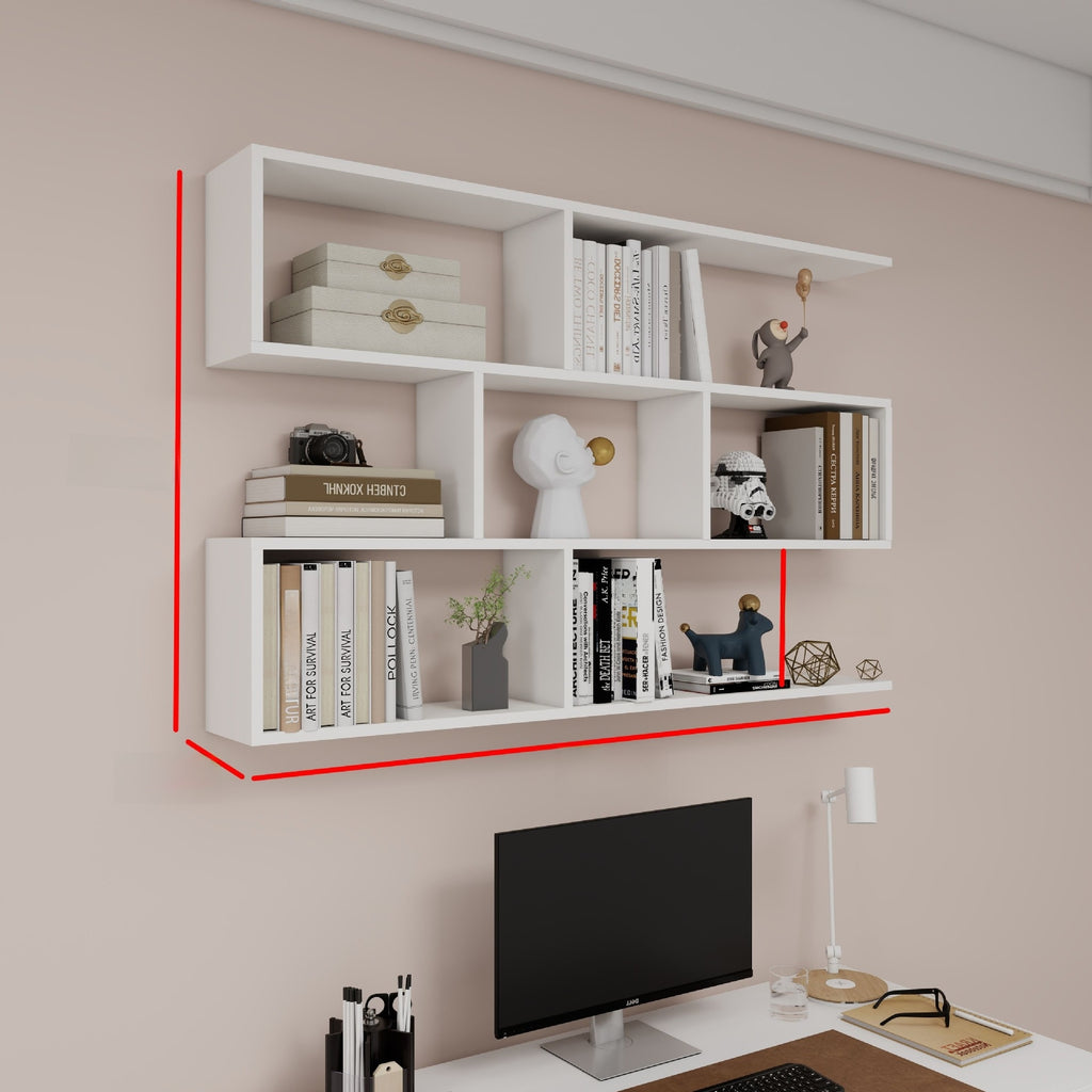 Modern 3-Tier Wall Mounted Particleboard Storage Shelf Rack teemdrop