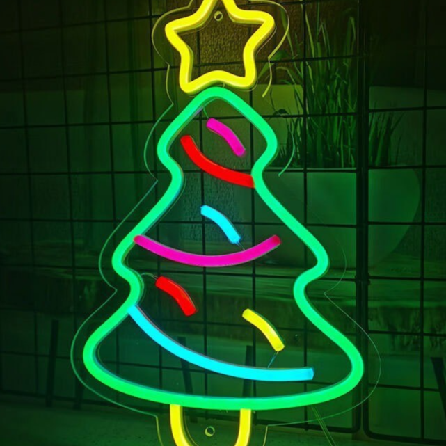 Dimmable LED Neon Light for Christmas Party Wall Decor USB Powered teemdrop