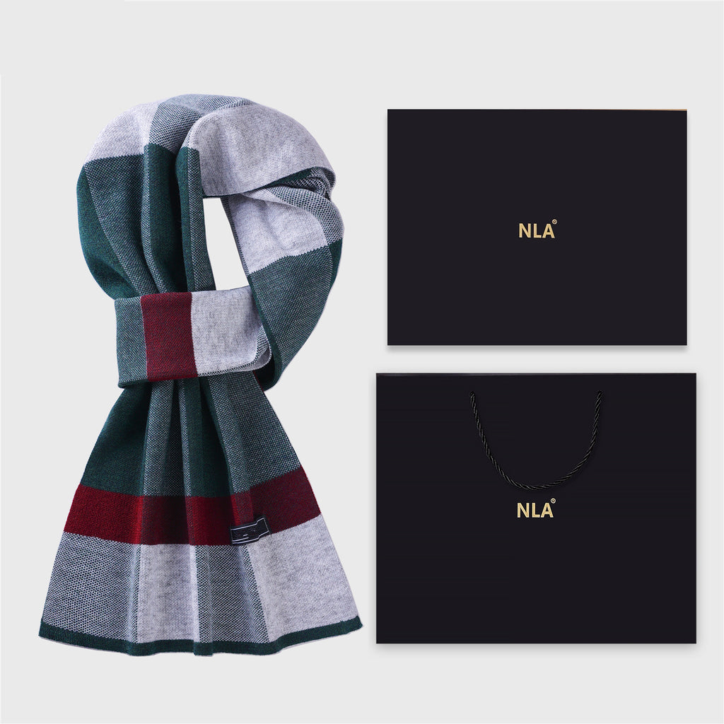 Men's Wool Scarf Men's Winter Warm Knitted Scarf teemdrop