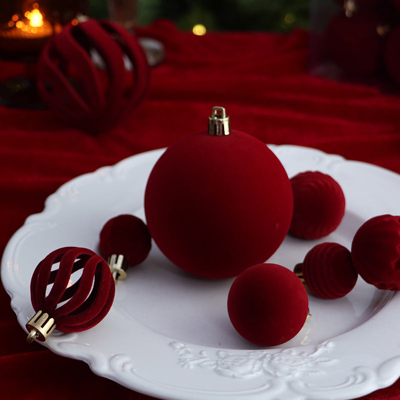 30-Pack 3cm Velvet Flocked Christmas Ball Ornaments for Tree Decoration teemdrop