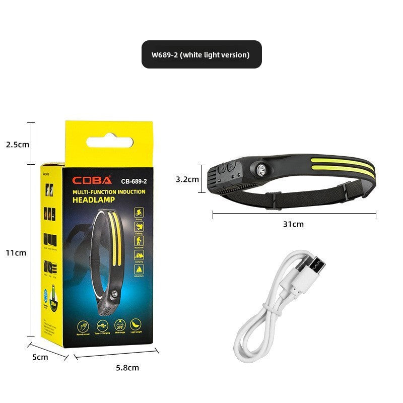 Induction Headlamp Long Endurance Lithium Battery Outdoor Cycling Running Charging Lamp teemdrop