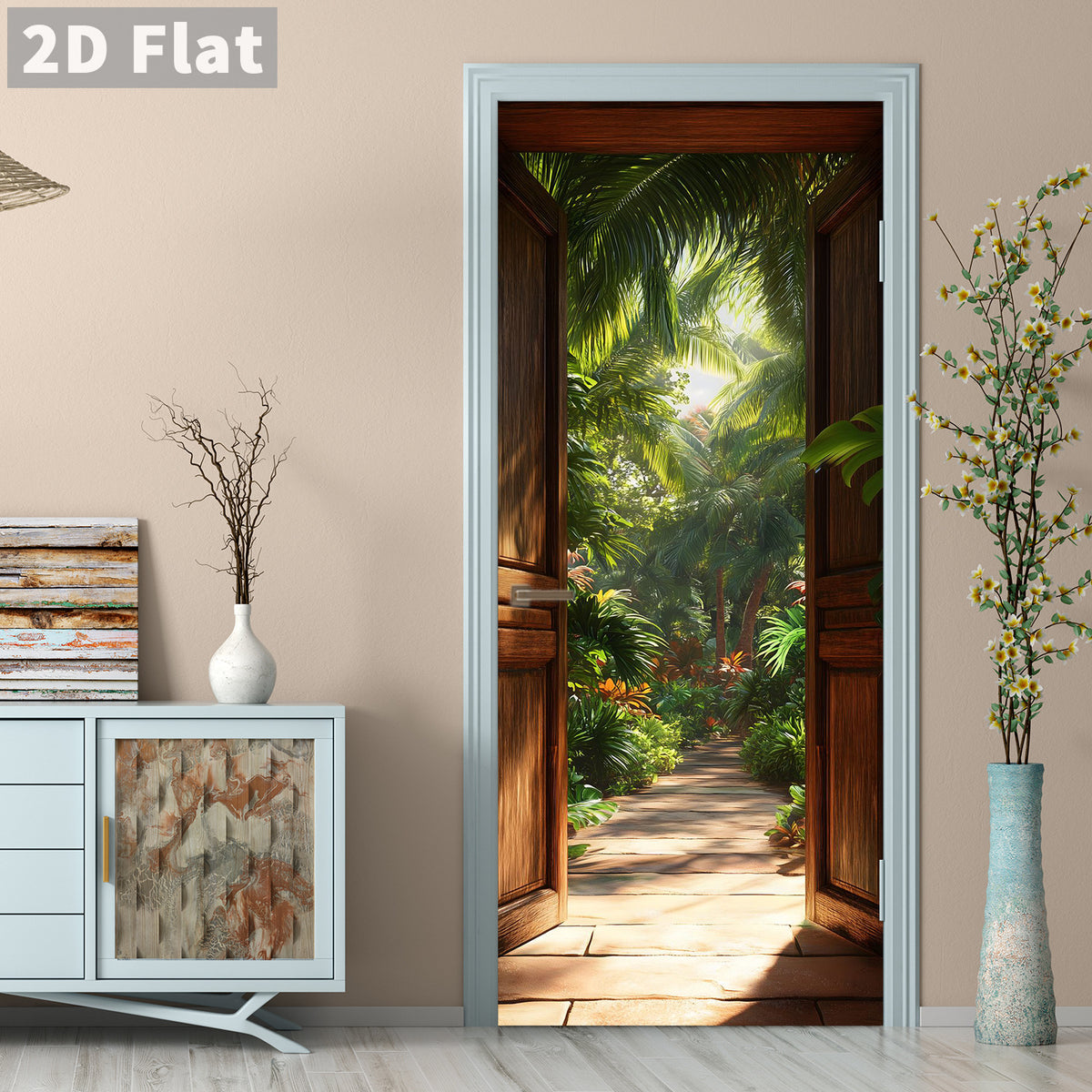 Creative Wooden Door Refurbished Door Stickers Wall Stickers teemdrop