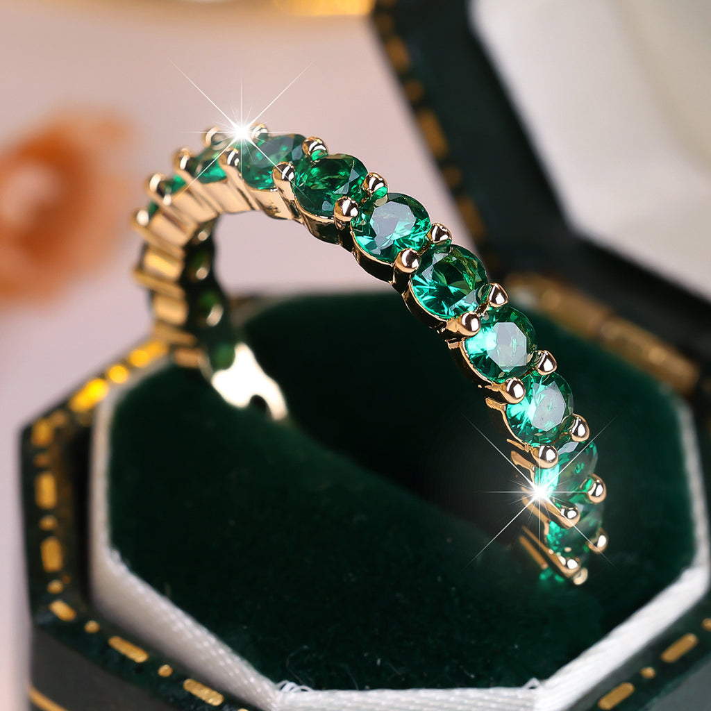 Women's Simple Electroplated Copper Ring with Micro-Inlaid Zircon Geometric Design teemdrop
