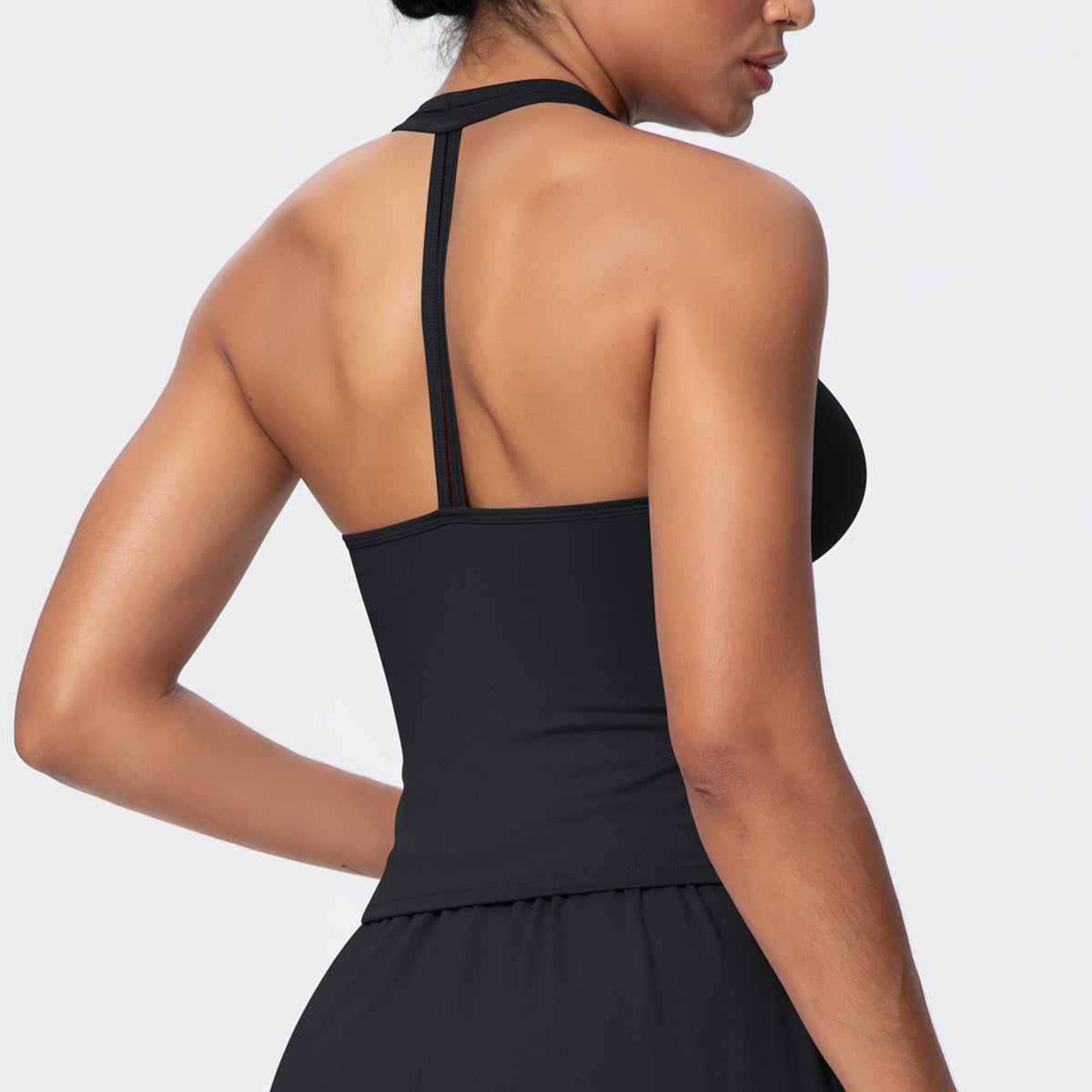 Ladies' stretchable breathable three-piece yoga set teemdrop