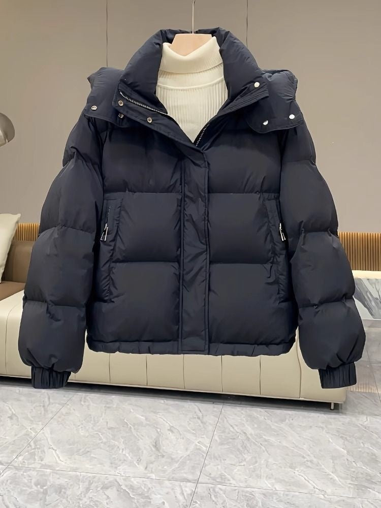 Women Winter Short Hooded Cotton Jacket teemdrop