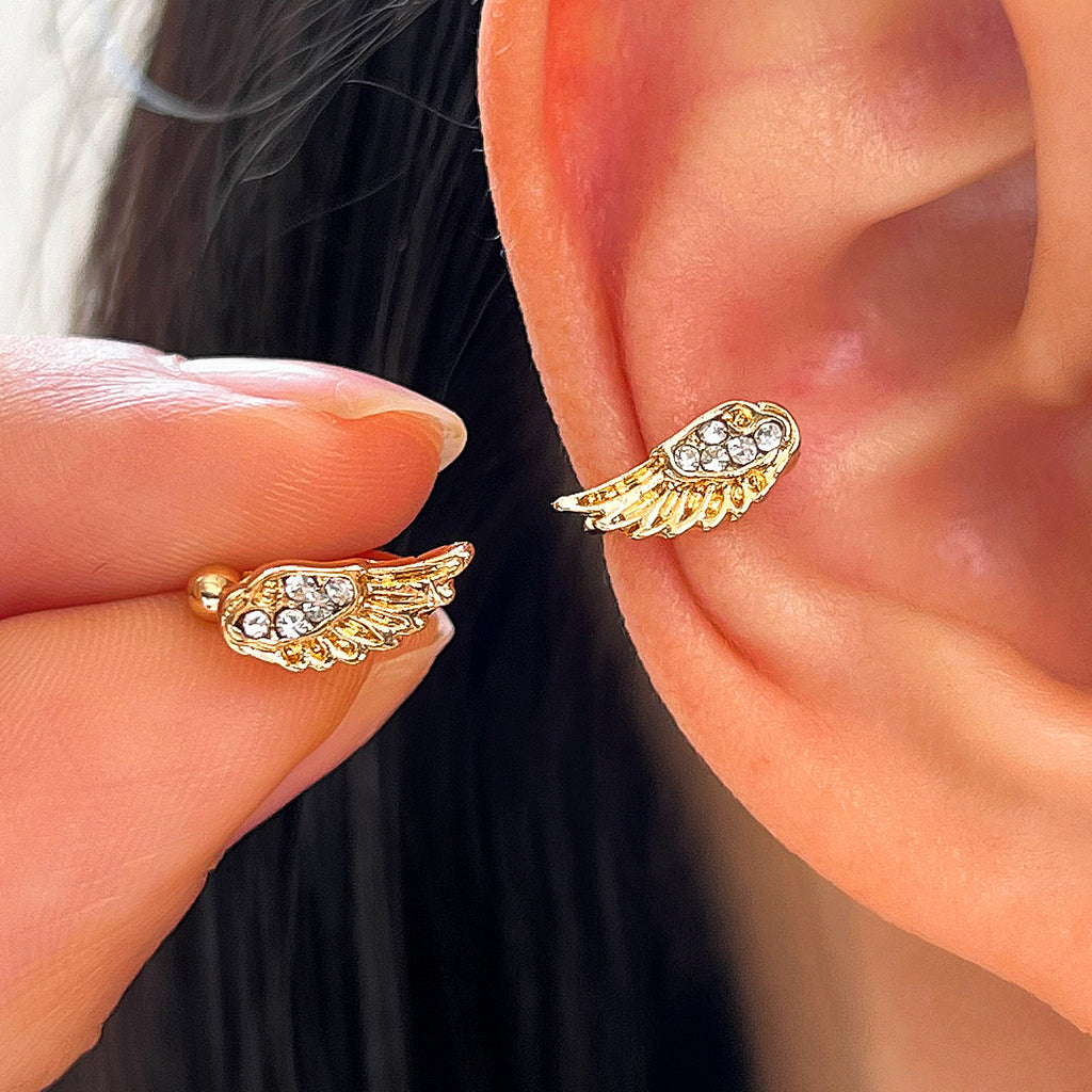Angel Wing Design Zircon Cartilage Ear Studs