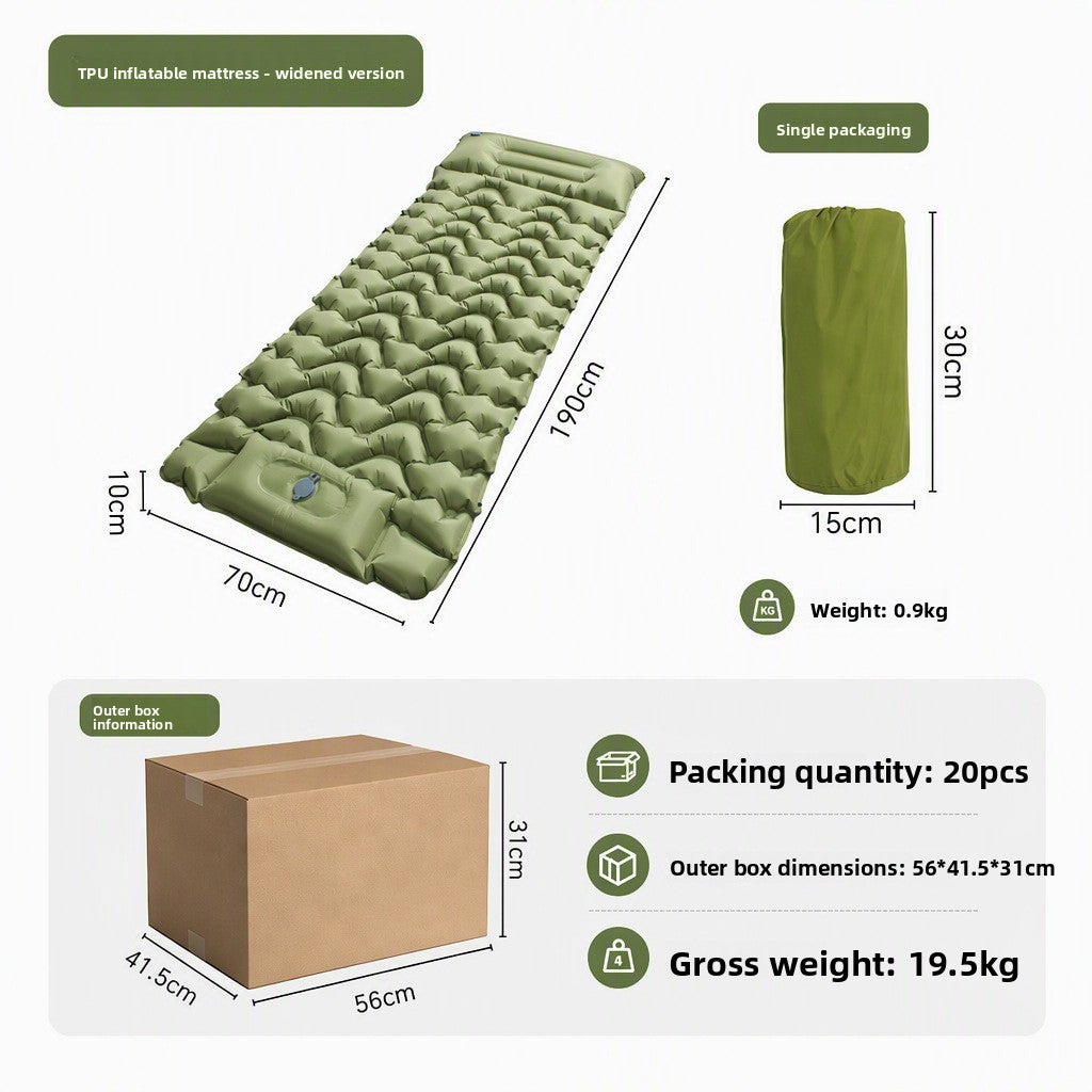 Ultra-Light Foot-Operated Automatic Inflatable Camping Mattress with Pillow teemdrop