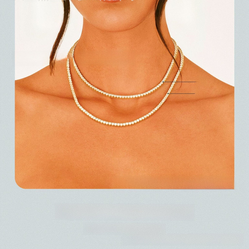 Tennis Necklace / Choker / Collarbone Necklace ? Titanium Steel Necklace teemdrop