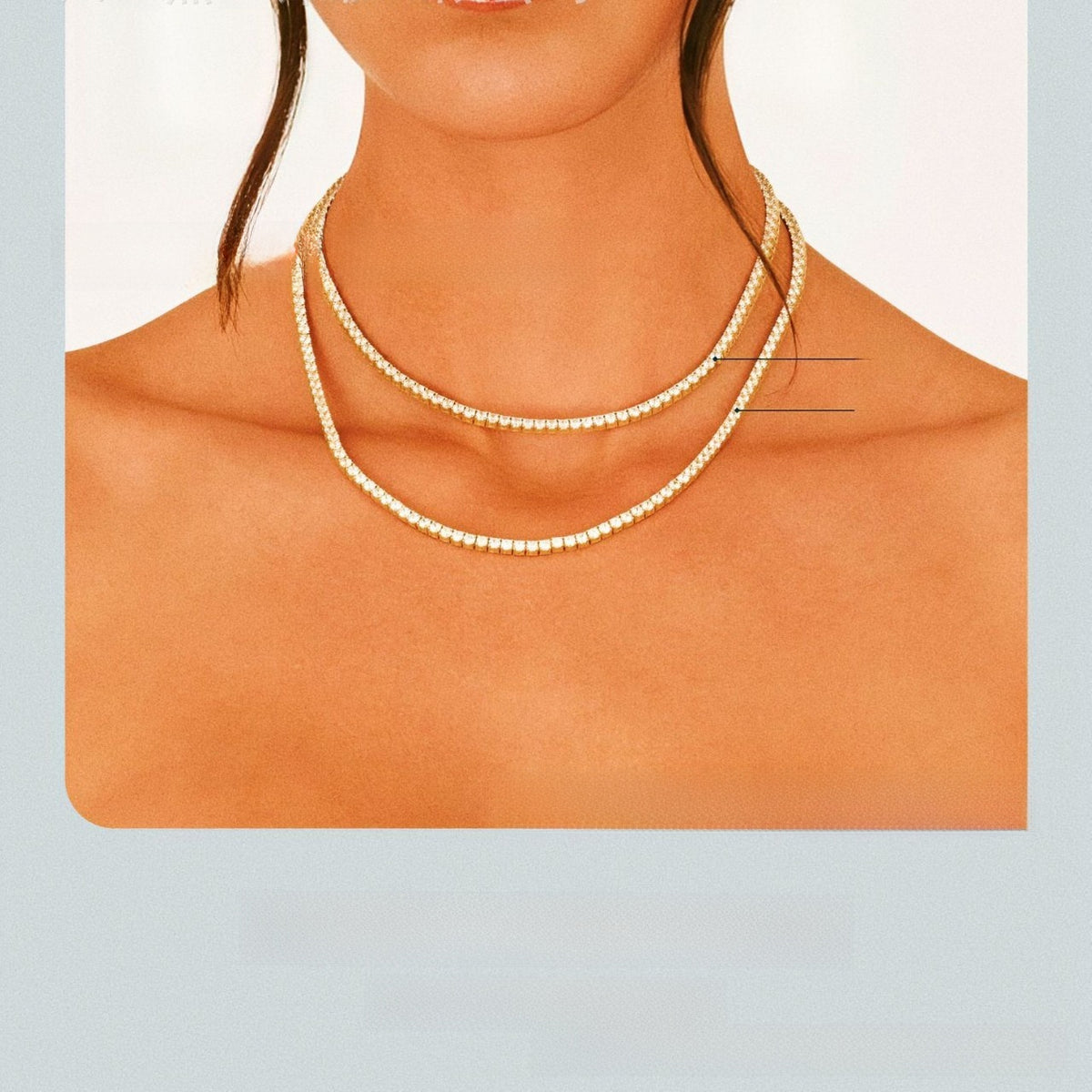 Tennis Necklace / Choker / Collarbone Necklace ? Titanium Steel Necklace teemdrop
