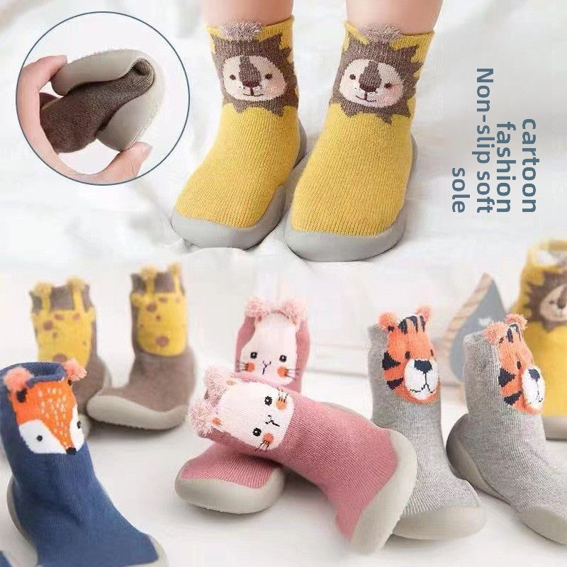 Cartoon Soft-Sole Cotton Baby Floor Socks Toddler Prewalker Shoes