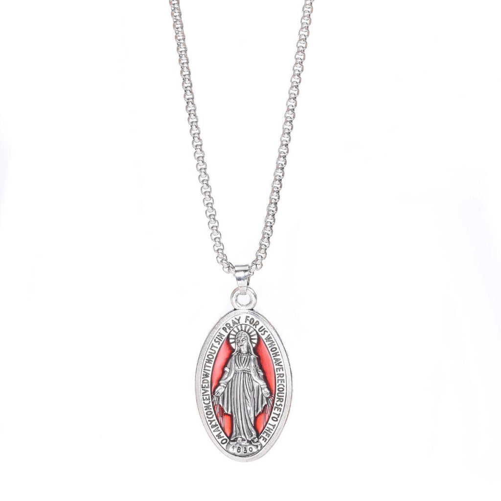 Oil-Dropping Geometric Pendant Zinc Alloy Necklace, Electroplated, Six Colors, Unisex teemdrop