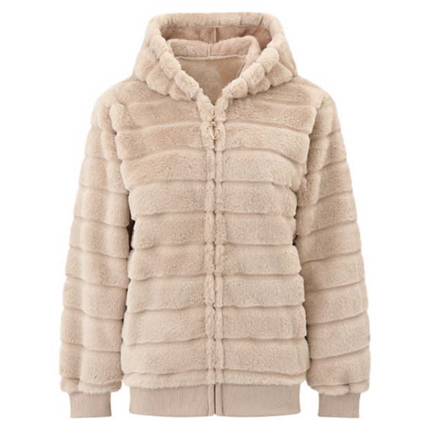 Women's Plush Stand Collar Zip Up Fleece Sweatshirt teemdrop