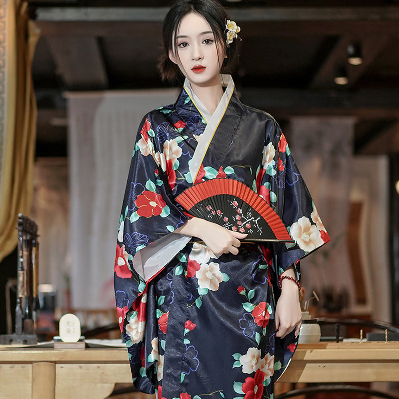 Women's Plus-Size Acetate Kimono Style Sleepwear Robe teemdrop