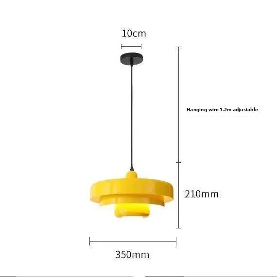 Nordic Minimalist Retro Cake-Shaped Pendant Light Tri-Color LED Aluminum