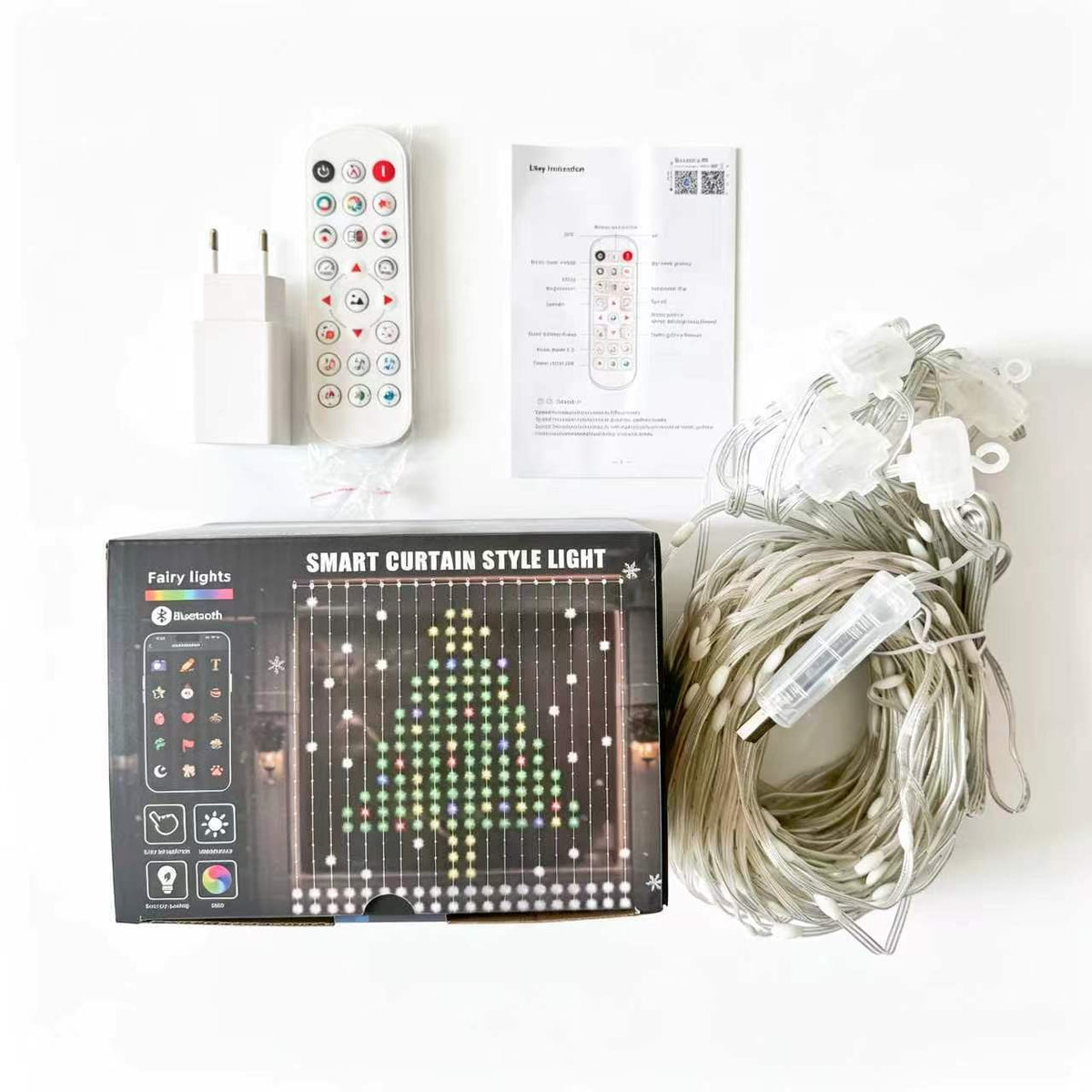 Smart App Controlled RGB Programmable LED Curtain Light with Dynamic Display Modes