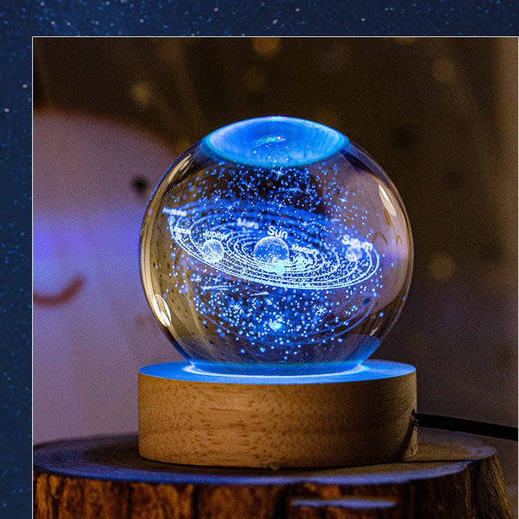 3D Engraved Crystal Ball teemdrop