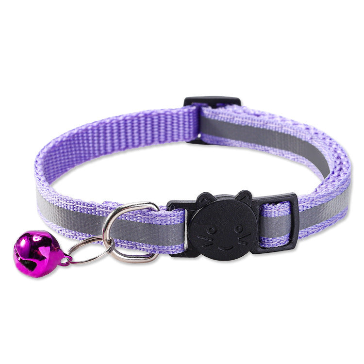 Adjustable Reflective Cat Collar with Safety Release and Bell teemdrop