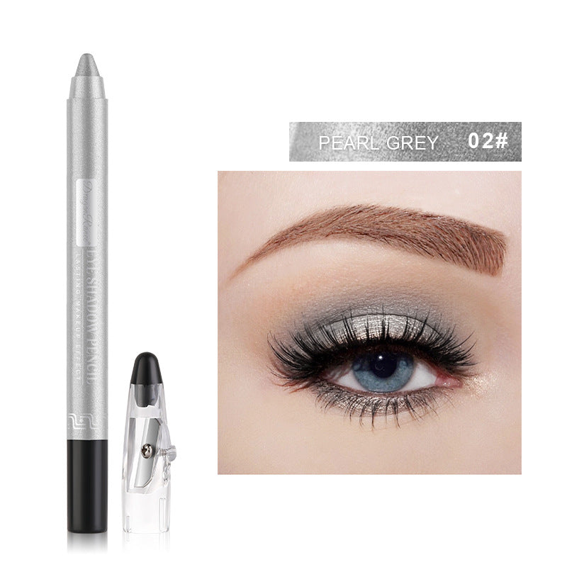 Pearlescent Creamy Eyeshadow Pencil with Built-in Sharpener Long-lasting Shimmer Eye Makeup