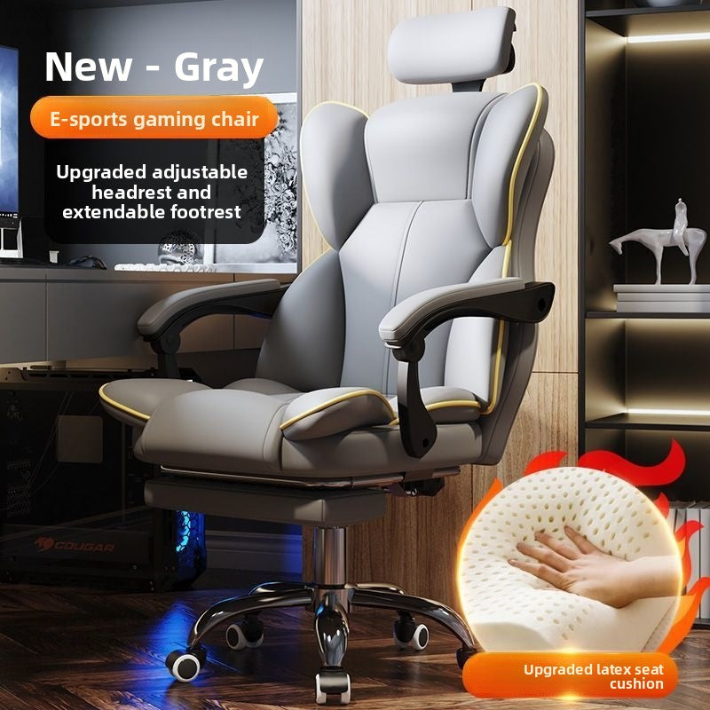 Ergonomic High-Elasticity Foam Computer Chair with Headrest and Footrest