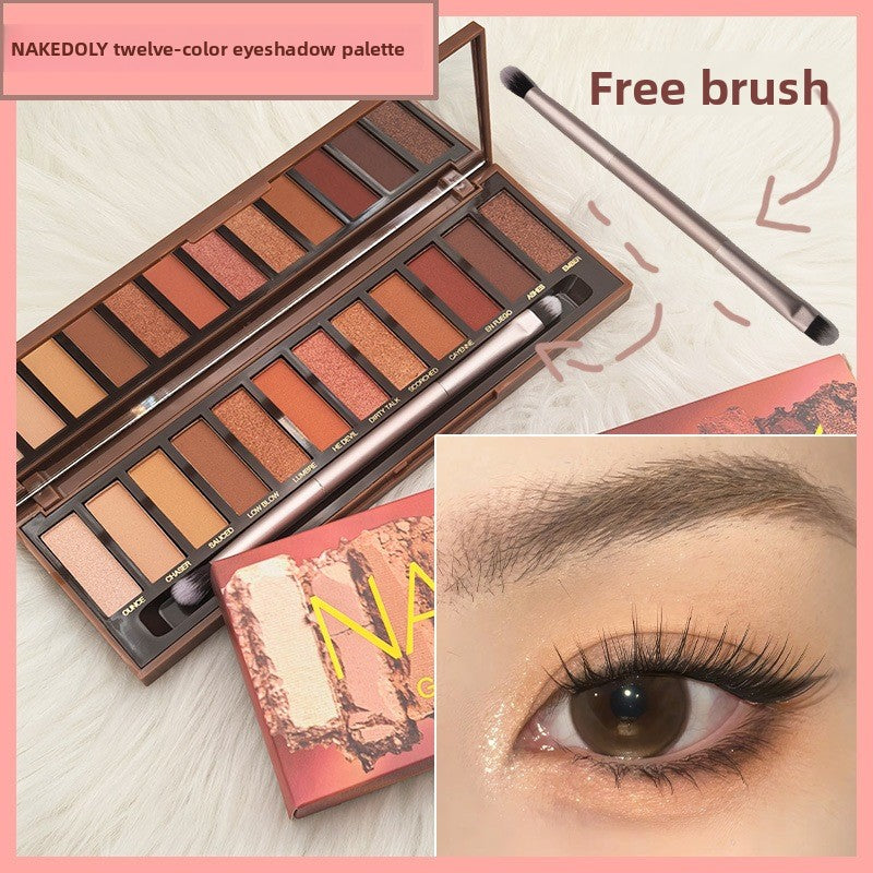 12-Color Earth Tone Matte Shimmer Eyeshadow Palette