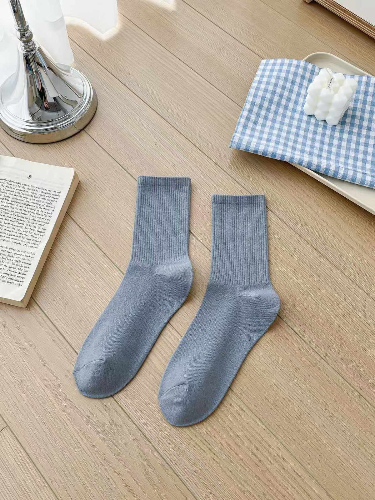 Unisex Combed Cotton Mid-Calf Socks teemdrop