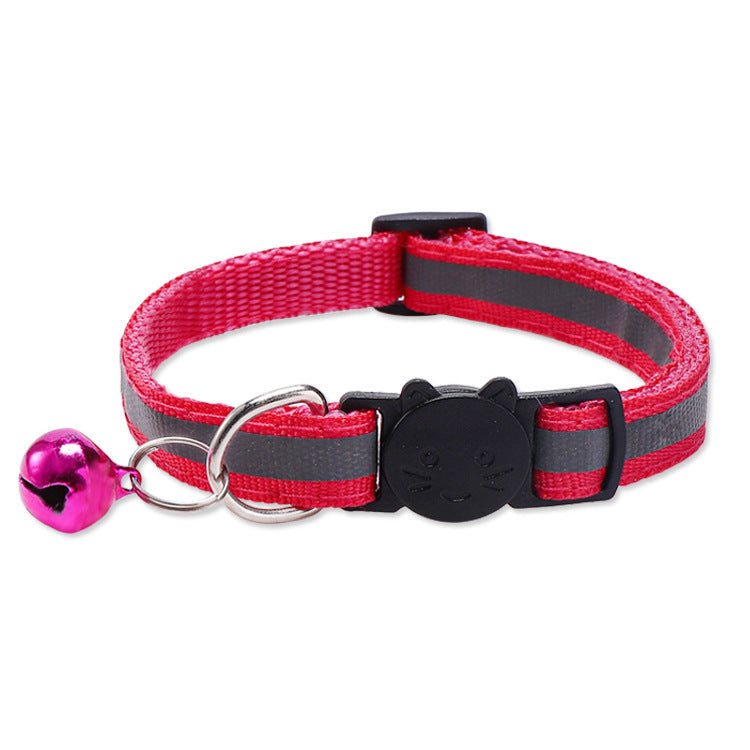 Adjustable Reflective Cat Collar with Safety Release and Bell teemdrop