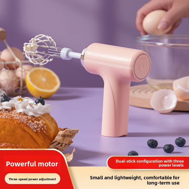Mini Wireless Rechargeable Electric Hand Mixer with 3 Speeds for Baking and Cooking