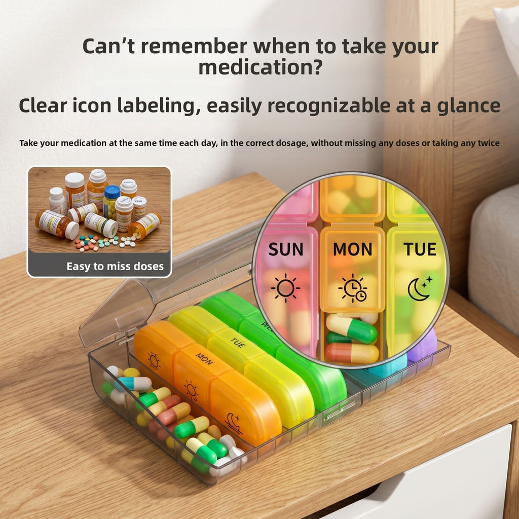 21-piece portable rainbow classification medicine box