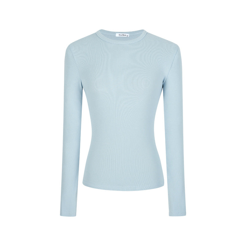 Women's Slim Fit Long Sleeve Cotton T-Shirt with Embroidery