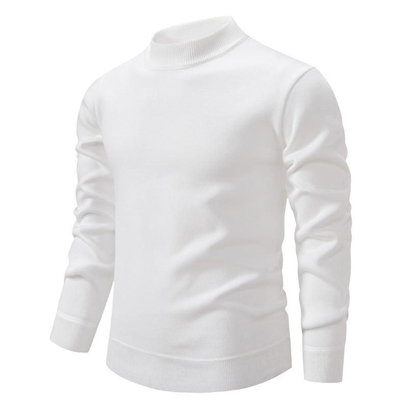 Men's Thickened Fleece-Lined Crew Neck Knit Sweater Autumn Winter teemdrop
