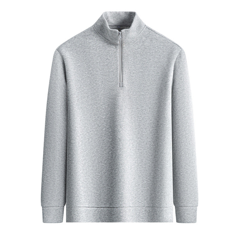 Men's Autumn and Winter Solid Color Stand Collar Pullover