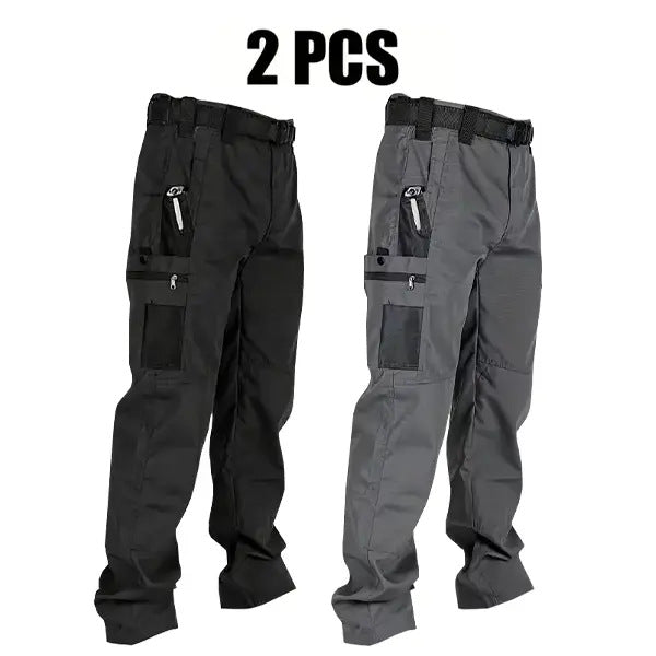 Men's Quick-Dry Tactical Cargo Pants Multi-Pocket Summer Casual Trousers 100% Polyester teemdrop