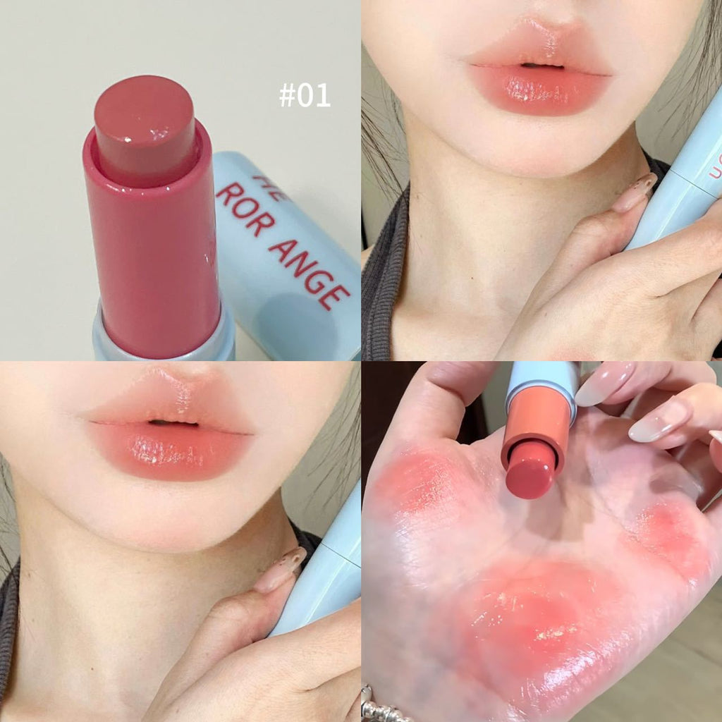 Clear and transparent water-sensitive stick high-gloss bright and tender blush lipstick teemdrop
