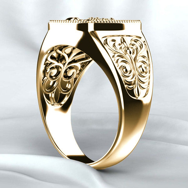 Men's Geometric Electroplated Scorpion Shape Black Glue Dropping Alloy Ring