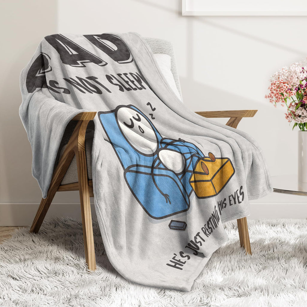 Dad-Themed Funny English Printed Flannel Blanket teemdrop