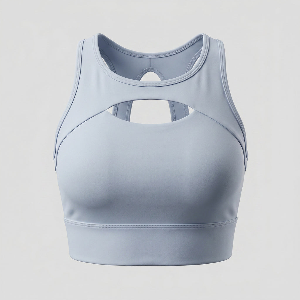 Women's High-Impact Hollow-Out Push-Up Sports Bra with Adjustable Back Clasp teemdrop
