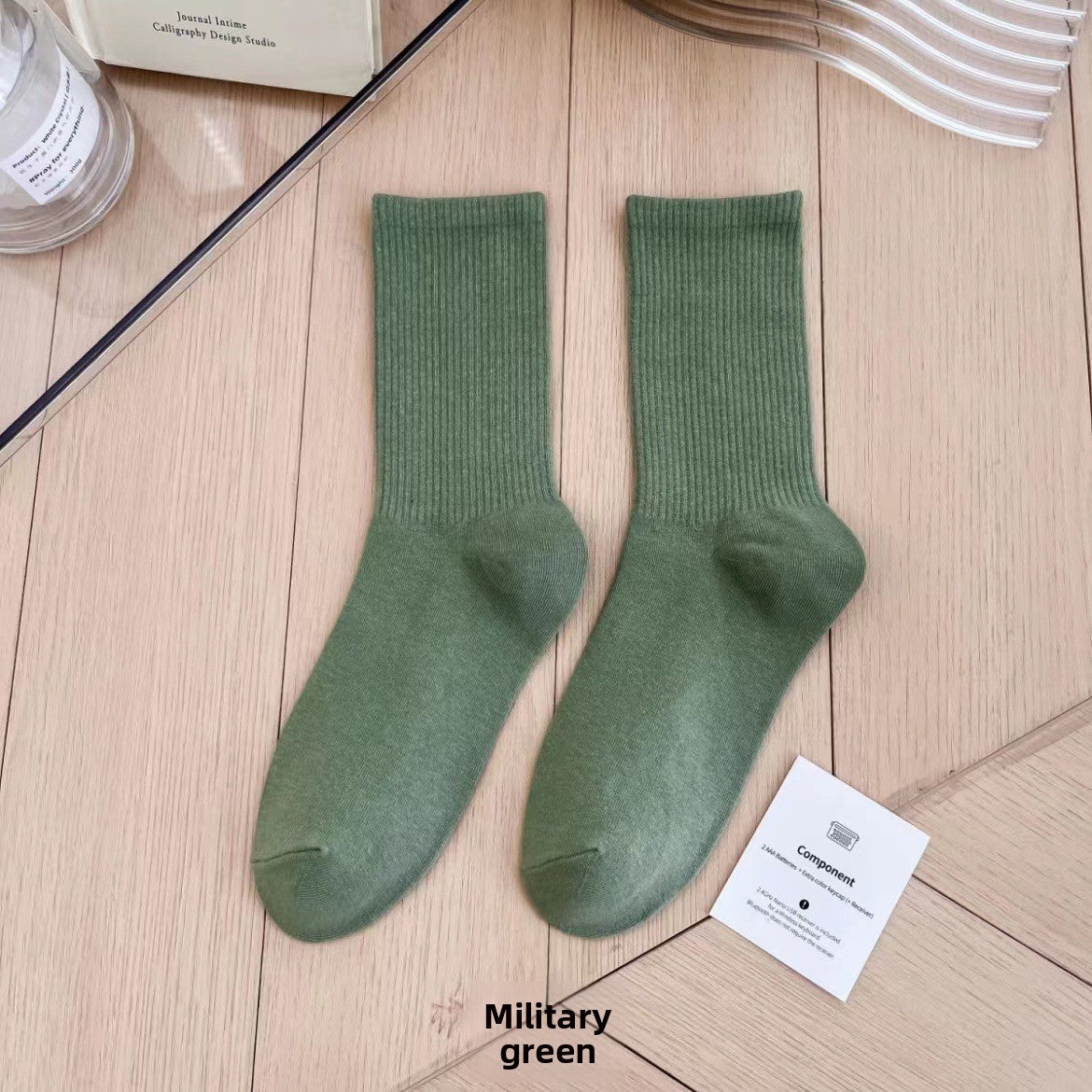 Unisex Combed Cotton Mid-Calf Socks teemdrop