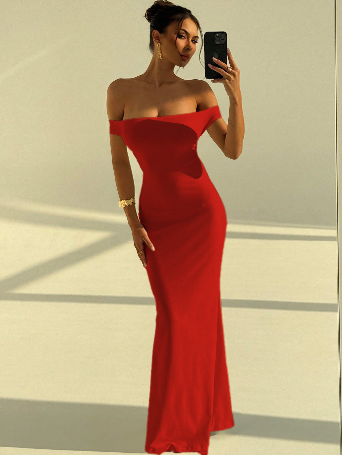 Sleeveless One-Shoulder Backless Slim Fit Long Dress teemdrop