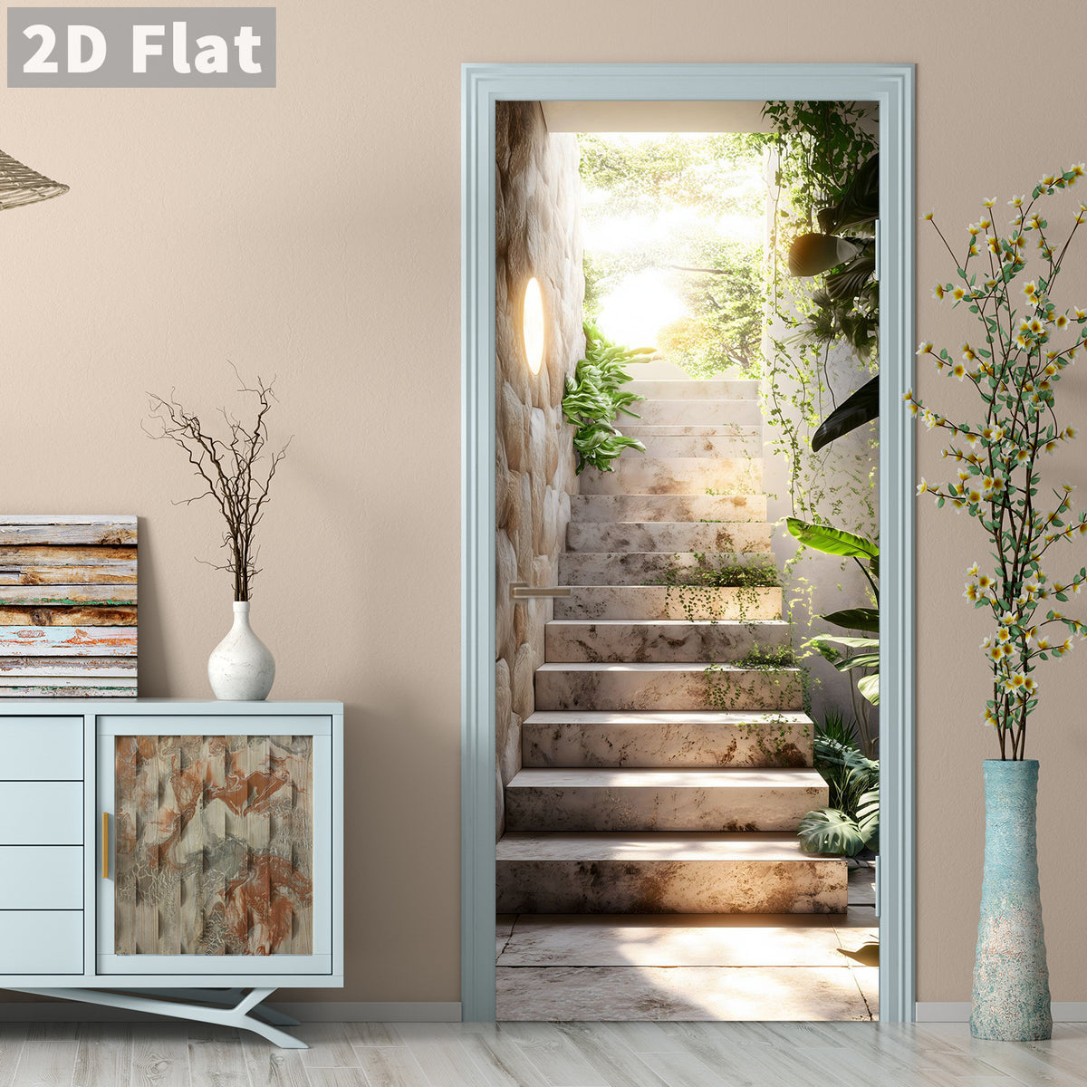 Creative Wooden Door Refurbished Door Stickers Wall Stickers teemdrop