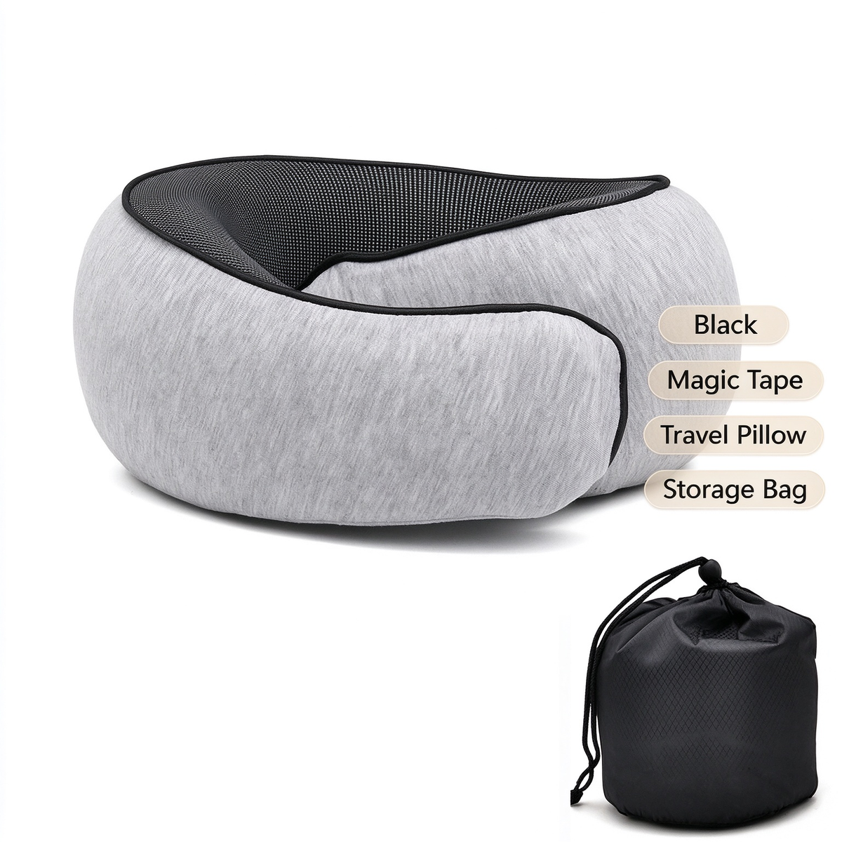 Memory Foam U-Shaped Travel Pillow teemdrop
