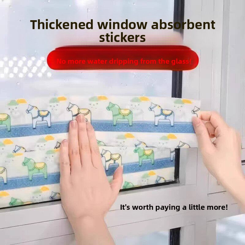 Washable Self-Adhesive Window Water Absorption Strip Anti-Condensation Drip Protector teemdrop
